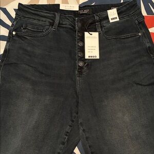 Judy Blue Dark Gray Straight Leg Jeans